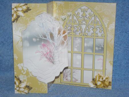 The Golden Winter Window No Holes Fold Card by Susan Smith