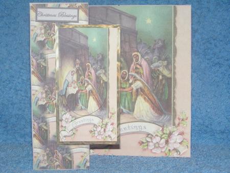Nativity No Hole Fold Back Card with Topper by Susan Smith
