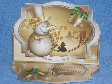 Golden Snowman Shaped Easel Card Mini Kit by Susan Smith