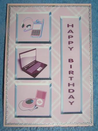 Gadget / Laptop Card Front & Decoupage (female) by Susan Smith