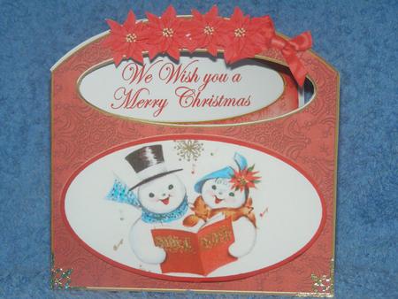 Snowmen We Wish You A -  Aperture Decoupage Card Mini Kit by Susan Smith