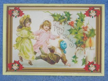 Christmas Joy Decoupage Card Front by Susan Smith
