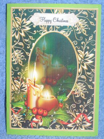 Candles in Gilded Gold Frame Card Topper by Susan Smith