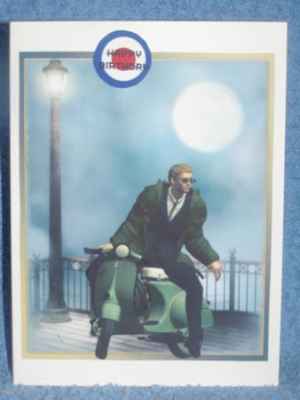 1960's Brighton Lambretta Boys Card Topper by Susan Smith