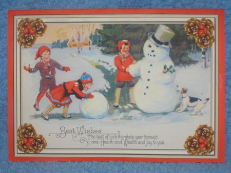 Christmas Playing in the Snow Decoupage Topper by Susan Smith