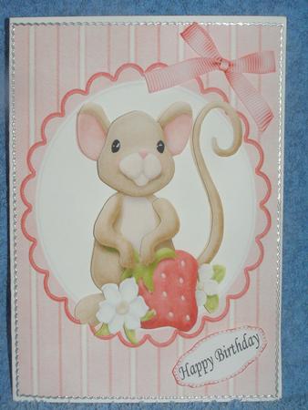 Mouse with Strawberry & Flowers by Susan Smith