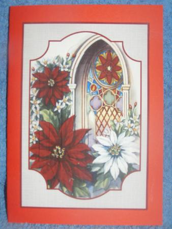 Church Window & Poinsettias by Susan Smith