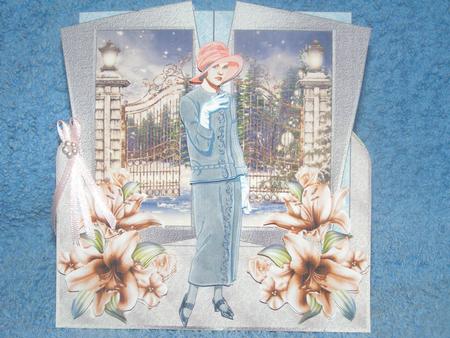 A Walk to the Park at Christmas Over the Edge Card by Susan Smith