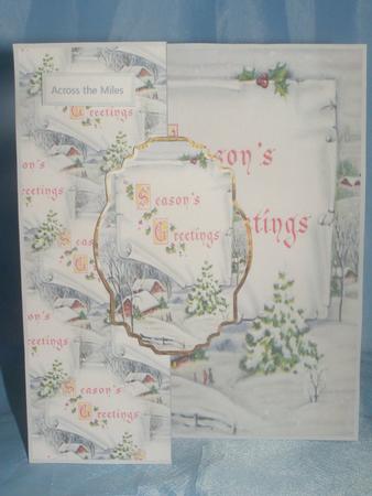 Vintage Season's Greetings No Hole Fold Back by Susan Smith
