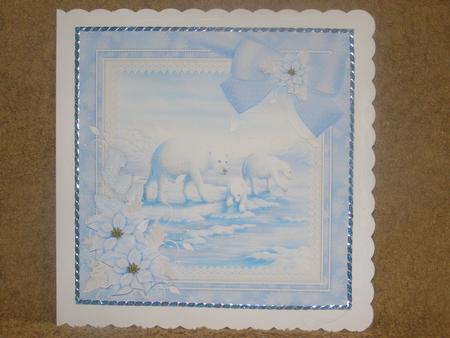 8x8 Iced Blue Polar Bears Christmas by Susan Smith