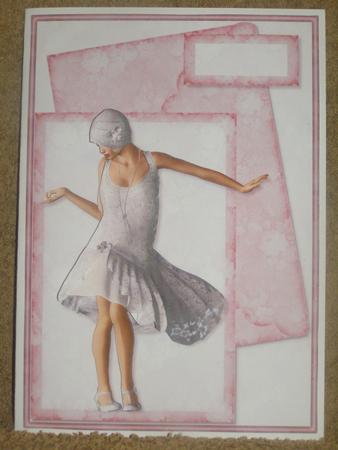 1920's Art Deco Party Invite Card Front & Decoupage by Susan Smith
