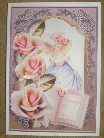 Vintage Girl and Roses by Susan Smith