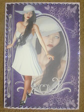 Classy Lady in White Fashion Reflections Decoupage by Susan Smith
