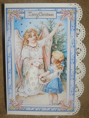 Angel at Christmas Decoupage Topper 1 by Susan Smith