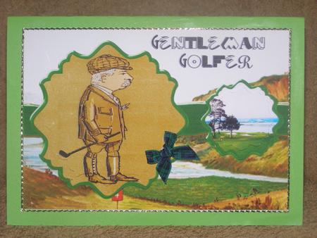 Gentleman Golfer Ornate Mat Double Pyramid by Susan Smith