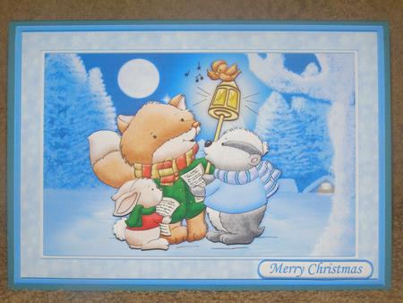 Fox's Carols Christmas Card Topper & Decoupage by Susan Smith