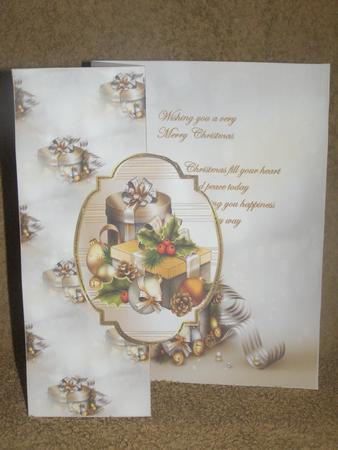 Bauble and Gifts Fold Back Card by Susan Smith