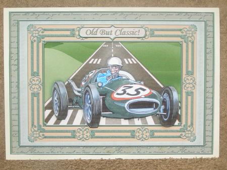 Vintage Racing Car Old But Classic Card Topper & Decoupage by Susan Smith