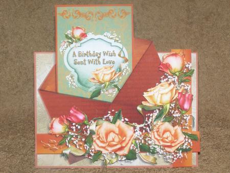 Peach & Purple Roses Birthday Card Minikit by Susan Smith