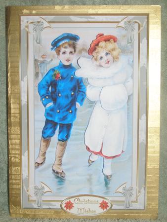 Ice Skating in the Snow Card Front by Susan Smith