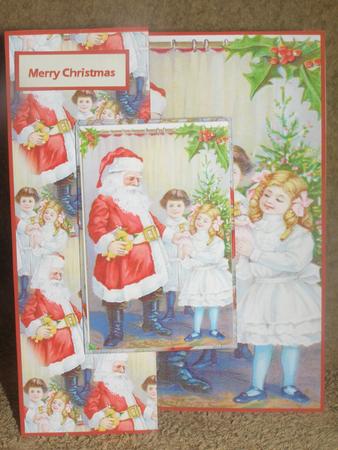 Santa with Children No Hole Fold Back Card by Susan Smith