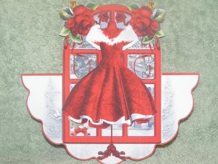Beautiful Christmas Dress Window Rocker Card Set by Susan Smith