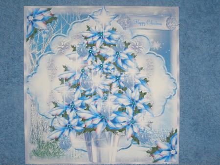 Blue Poinsettia Christmas Tree by Susan Smith