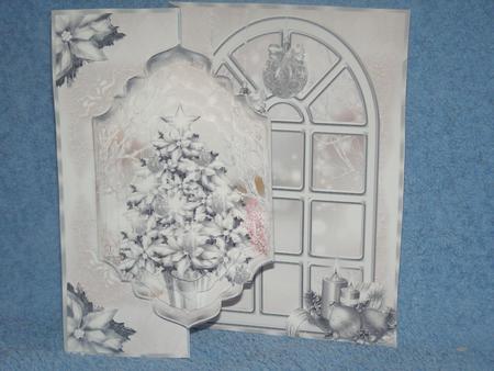 The Silver Poinsettia No Holes Fold Card Kit by Susan Smith