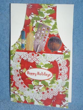 Apron Christmas Cut & Fold Card & Decoupage by Susan Smith