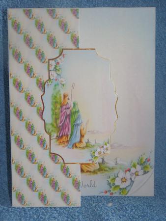 While Shepherds Watch Vintage Christmas Fold Back Card by Susan Smith