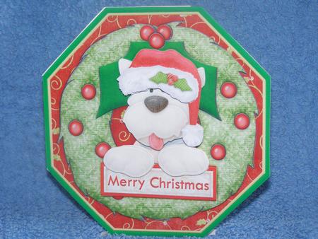 Christmas Westie Dog Wreath Peeper with Decoupage Mini Kit by Susan Smith