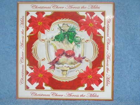 Lovebirds Red Across the Miles Lattice Corner 8in Topper by Susan Smith