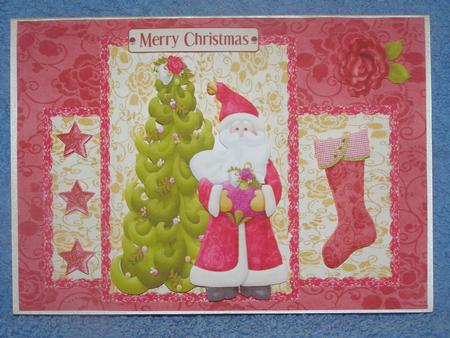 Vintage Santa with Stocking & Tree by Susan Smith