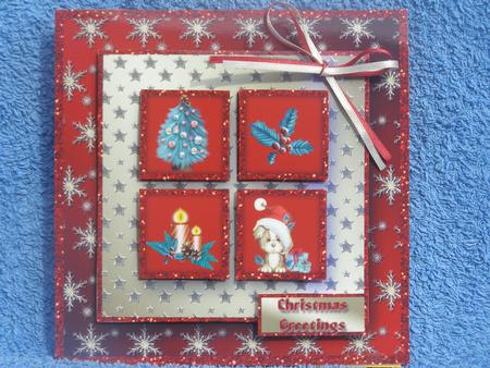Christmas Greetings Square Layers Card Front by Susan Smith