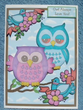 Owls on Branch 1 by Susan Smith