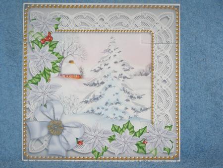 Silver Snow Tree Poinsettia 8in Picture Sheet by Susan Smith