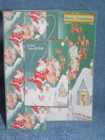 Santa on the Rooftops Fold Back Card by Susan Smith