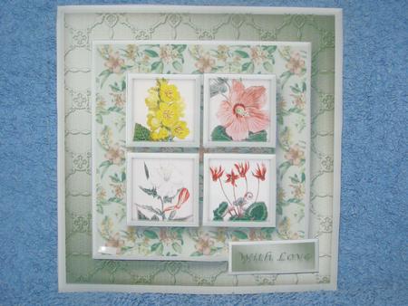 Vintage Wildflowers Square Layers Card Front by Susan Smith