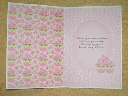 Insert and Backing for Cupcake Birthday Card by Susan Smith