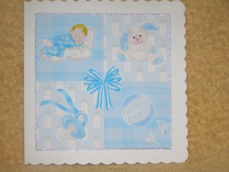 Baby Boy 8in Blue Patchwork Topper by Susan Smith