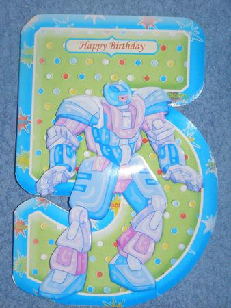 Age 5 Transformer Robot Shape Card & Decoupage Mini Kit by Susan Smith