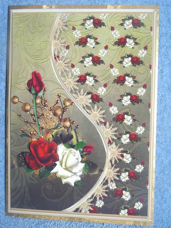 Roses for Christmas Teardrop Side Panel Card by Susan Smith