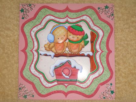 Snowy Bird House 8x8 Christmas Topper & Decoupage Mini Kit by Susan Smith