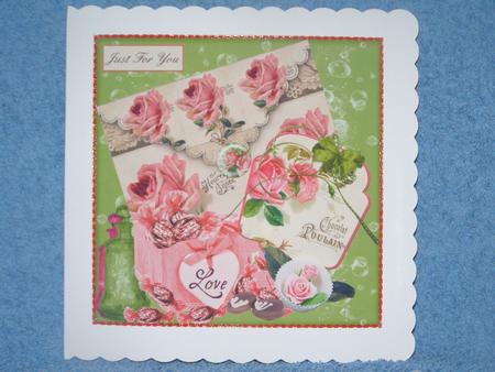 Rose Letter and Love Chocolates Topper & Decoupage by Susan Smith