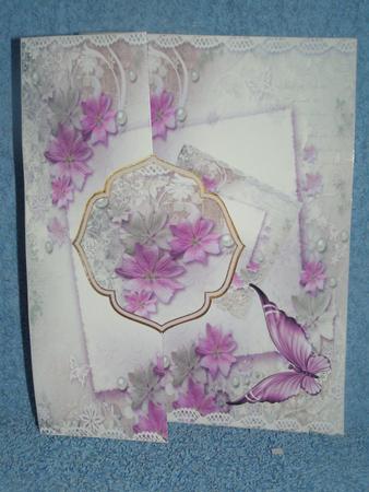 Flowers and Pearls Fold Back Card by Susan Smith