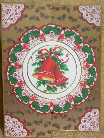 Christmas Bells Doily Gold Faux Fold Back Card Mini Kit by Susan Smith