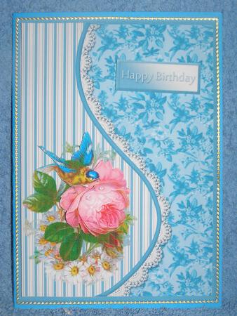 Vintage Rose Teardrop Side Panel Card by Susan Smith