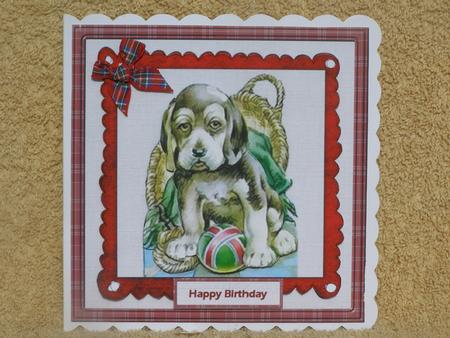 Vintage Puppy Dog with His Ball Card by Susan Smith