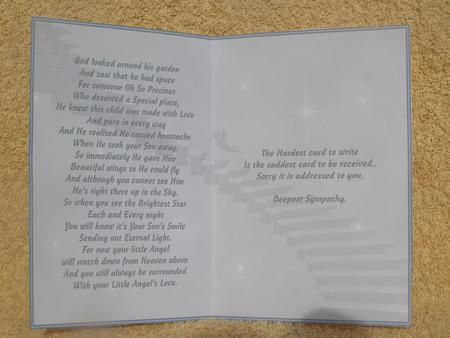 Baby Boy Sympathy Insert by Susan Smith