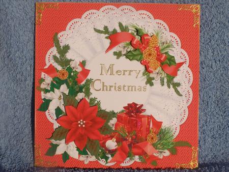 8x8 Christmas Flowers and Gift Red by Susan Smith